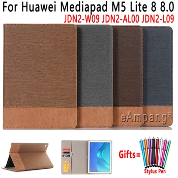 Kožené puzdro na Huawei Mediapad M5 Lite 8 8.0 JDN2-W09 JDN2-AL00 JDN2-L09 Kryt Shockproof Peňaženky Tablet Shell s Stylus Pen