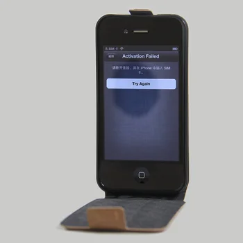 Kožené puzdro pre iPhone 4 4S Magnetické adsorpcie hore-dole flip puzdro pre Apple iPhone 4s Ochranné puzdro Drapákové Závesu