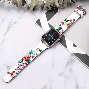 Kožené Sólo Slučky Popruh pre Apple hodinky 6 kapela 40 mm 44 mm 38 mm 42mm Kvet Pás Watchband pre iwatch series 5 4 3 2 1 príslušenstvo