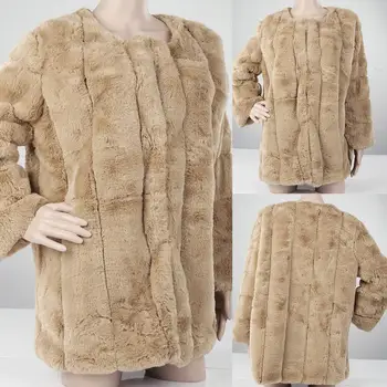 Kožušinový kabát módne jesenné a zimné dámske bundy veľké veľkosť krátke umelé kožušiny kabát teplé kožušinový kabát dlhý rukáv bundy
