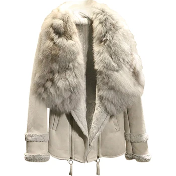 Kožušiny a kožušinové líšky kožušiny, trávy, srsť dámske oblečenie jeseň / zima 2020 nové krátke džínsové jahňacie kabát móda