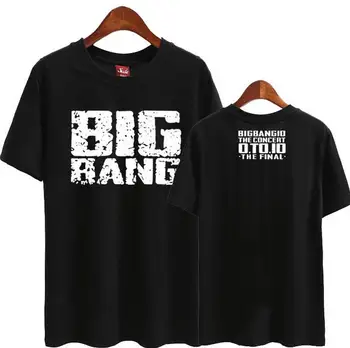 Kpop bigbang 10 rok koncert konečné tlače o neck t shirt vip letné krátke sleeve t-shirt g-dragon čaj