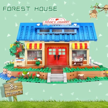 Kreatívne Animal Crossing Streethouse Lesa Dom Akčné Figúrky Stavebný Kameň Tehla Hračka Detí, Darček