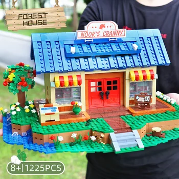 Kreatívne Animal Crossing Streethouse Lesa Dom Akčné Figúrky Stavebný Kameň Tehla Hračka Detí, Darček