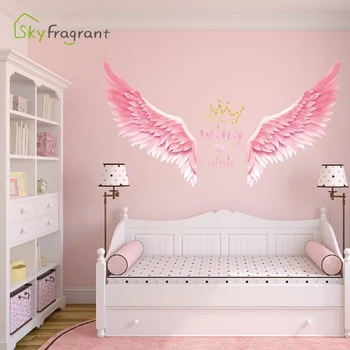 Kreatívne anjel krídla samolepky na stenu iny spálňa nálepky steny v obývacej izbe dekor dievča izba dekorácie, samolepiace domova