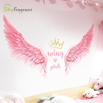 Kreatívne anjel krídla samolepky na stenu iny spálňa nálepky steny v obývacej izbe dekor dievča izba dekorácie, samolepiace domova