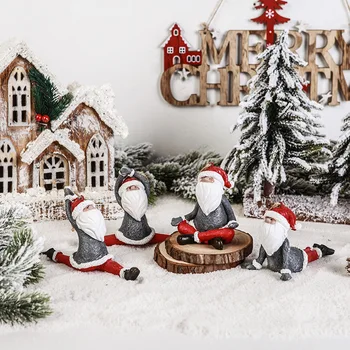 Kreatívne Domáce Remeslá Európskej Živice Santa Claus Office Ozdoby Cartoon Model Vianočný Darček Domov Spálne Dekorácie Accessorie