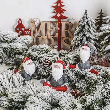 Kreatívne Domáce Remeslá Európskej Živice Santa Claus Office Ozdoby Cartoon Model Vianočný Darček Domov Spálne Dekorácie Accessorie