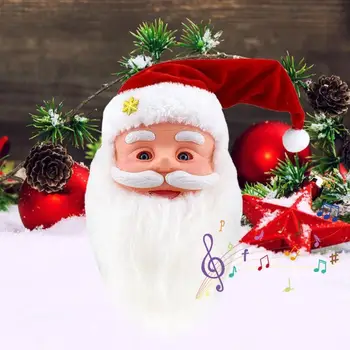 Kreatívne Elektrické Santa Claus Hlavu Hračka Spievať, Hovoriť Bábiky Navidad Figúrka Ozdoby na Vianočné stromčeky Deti Vianočné Darčeky, Hračky