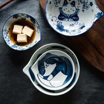Kreatívne Japonský hefeng ručne maľované kreslených mačka keramické misy rodiny ryža misy detí ryža misy korenie misy ponárania jedlo