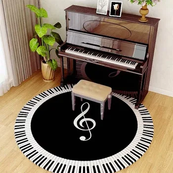 Kreatívne kolo noty na klavír koberec non-slip klavírna lavica mat