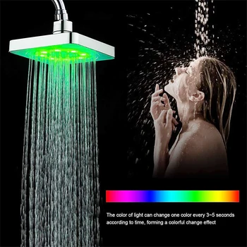 Kreatívne Led Sprcha Hlavu Farebné Hlavu Kúpeľňa 7 Farby Meniace LED Sprcha Kohútik Vody Svietiť Svetlo pre Úsporu Vody, Nastaviteľné NOVÉ