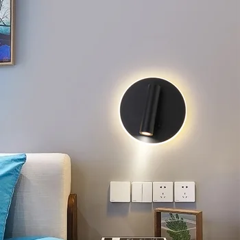 Kreatívne Nordic Spálňa LED Nástenné Svietidlá Potligh Podsvietenia, možnosť Rotácie Sconce Vnútorné Steny Svetlo Pre Domáce Spálňa LED Nástenné svietidlo