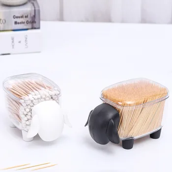 Kreatívne protiprachová Mini Plastové Bavlnenou handričkou Úložný Box Roztomilý Ovce Domácnosti, Kozmetické Bavlna Úložný Box Ploche Organizátor