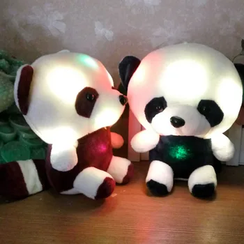 Kreatívne rozsvieti LED Panda Bear Dolphin Vypchaté Zvieratá Plyšové Hračky Žiariace Dar pre Detský domov dekor narodeniny