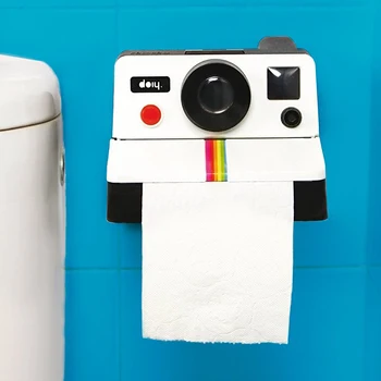 Kreatívne Tkaniva Box Retro Polaroid Fotoaparát Tvar Inšpirovaný Tkaniva Boxy Toaletný Papier Držiak Na Okno Kúpeľňa Retro Dekor