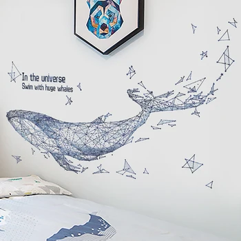Kreatívne Veľryba Stenu, Nálepky pre Spálne Umenia Mori, Zvieratá Tapety Najnovšie Deti Miestnosti Domova PVC Vinyl Stenu Snímateľný
