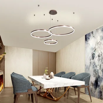 Kreatívny Krúžok LED Luster Obývacia izba, jedáleň, spálňa štúdia lampa Obchodné dekorácie osobné svietidlá