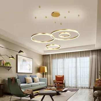 Kreatívny Krúžok LED Luster Obývacia izba, jedáleň, spálňa štúdia lampa Obchodné dekorácie osobné svietidlá