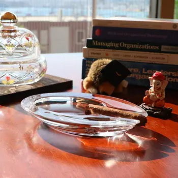 Krištáľové Sklo Cigaru Popolník, Terasa, Ťažké Ručné Pasabahce Luxusný Vonkajší Krytý Home Office Oválne Popolníka