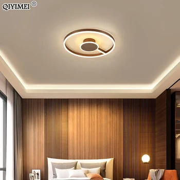 Kruhové Námestie Moderné LED Luster Svetlá Pre Obývacia Izba, Spálňa Zlata Káva Lampy S Diaľkovým ovládaním Nový Domov Osvetlenie Lesk