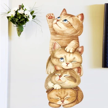 Krásna Mačka 3D Tapety na Stenu-Nálepky Tvorivé Zvierat Domáce Dekorácie, Tapety Nástenné Art