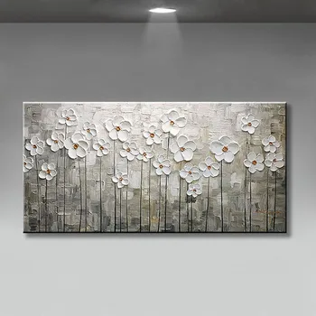Krásne kvety, pre domáce dekorácie Handmade abstraktné plátno olejomalieb wall art Obrázky pre obývacia izba č rámovanie