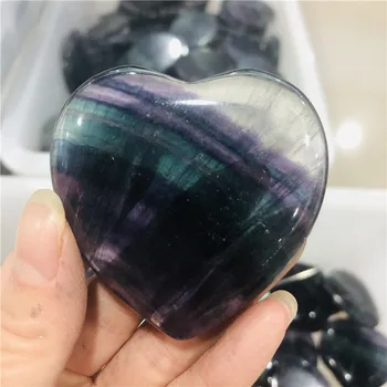 Krásne prírodné fluorite krištáľové srdce, farebné fluorite quartz, Lingqi Vietor