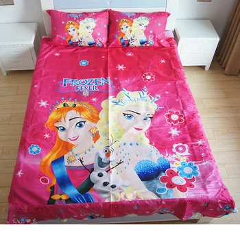 Krásne Ružové Zamotaný Princezná Rapunzel Mrazené Elsa Anna Spiderman Bedlinen Bedsheet Vankúše pre Chlapcov, Dievčatá 1,5 m Posteľ
