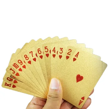 Krásne zlaté fólie Poker Eur Štýl Plastové Pokrové Hracie Karty ollectible nepremokavé zlatej fólie hrá auto Jednej Palube, Zlatá Fólia