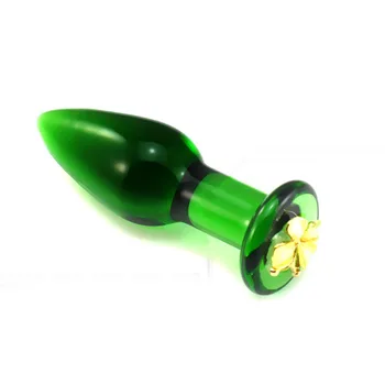 Krásy zelené sklo análny plug sexuálne hračky, g mieste stimulátor masturbator buttplug zadok plug dildo pre ženy riti zástrčky