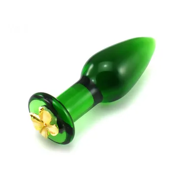 Krásy zelené sklo análny plug sexuálne hračky, g mieste stimulátor masturbator buttplug zadok plug dildo pre ženy riti zástrčky