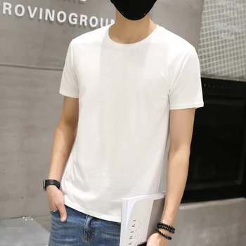 -Krátke rukávy T-shirt Mužov 2020 Letné hlavne Čisté Farby, Pevný Multi-farebné Módny Trend kórejská Verzia Bavlna T-shirt Muž