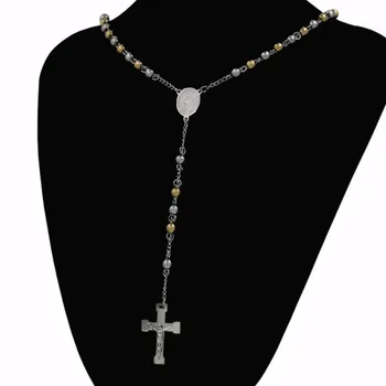 Krížik Prívesok Náhrdelník Christian Šperky Collier Rock Módne Pánske Zlaté Náhrdelníky Strieborná Farba Reťazca náboženstvo Šperky