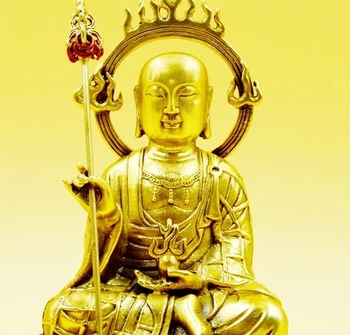Ksitigarbha sochu Budhu Ksitigarbha Bódhisattva obrázok medi Kráľ Inferno vysoká asi 17 cm