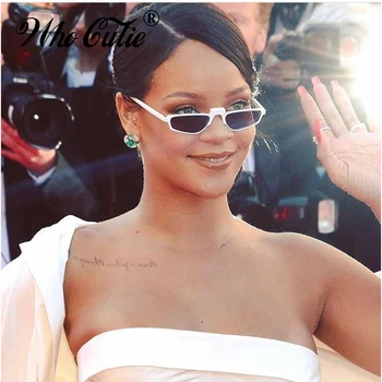 KTO CUTIE 2018 Geometrické Futuristické 90. ROKOV slnečné Okuliare Ženy Vintage Celebrity Rihanna Značky Dizajnér Malé Slnečné Okuliare OM563
