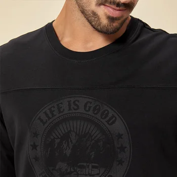 Kuegou Čistá bavlna pánske tričko dlhý rukáv muž jar tričko fashion písmená vytlačené T-shirt jeseň top plus veľkosť ZT-88006