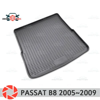 Kufor mat na Volkswagen Passat B6 2005~2009 batožinového priestoru podlahy, koberce, protišmyková pu nečistoty ochranu vnútra kufra auta styling