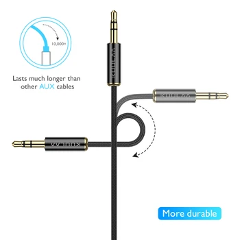 KUULAA Jack 3.5 Audio Kábel 3,5 mm Reproduktor Line Aux Kábel pre iPhone 6 Samsung galaxy s8 Auto Slúchadlá Xiao redmi 4x Audio Jack