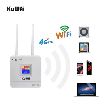 KuWFi 300Mbps Wireless Router 4G LTE, Wifi Router S Slot Karty SIM&Port RJ45 Dual Externé Antény pre domáce