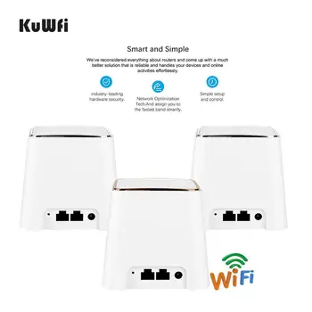 KuWFi Wireless Gigabit Oka Wifi Router Dual-band 2.4/5 ghz AC1200 Celej Domácej WiFi Oka Systém Gigabitový WI-FI Router Repeater