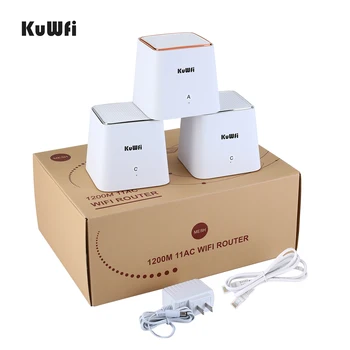 KuWFi Wireless Gigabit Oka Wifi Router Dual-band 2.4/5 ghz AC1200 Celej Domácej WiFi Oka Systém Gigabitový WI-FI Router Repeater