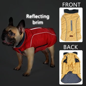 Kvalitné Oblečenie Pre Psy, Prešívané Psa Kabát Vodu Odpudzujúce Zimné Pes, Pet Bunda Vesta Retro Útulné A Teplé Pet Oblečenie, Oblečenie Pre Veľké Psy