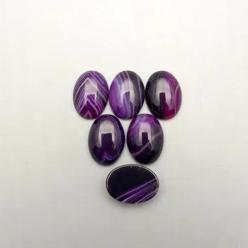 Kvalitné Prekladané fialová Onyx prírodného kameňa guľôčok pre šperky, takže 13X18MM kabíny cabochon oválne módne Krúžok príslušenstvo 20Pcs
