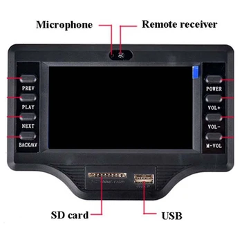 Kvalitný LCD displej, Bluetooth Prijímač s Dekodérom MP4/MP5 Dekódovanie Videa