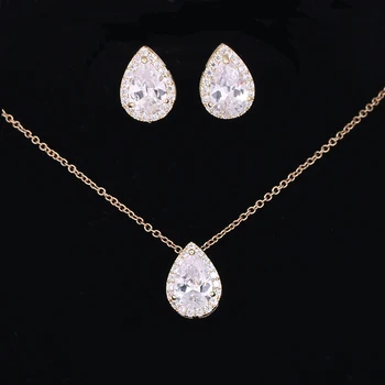 Kvapka vody Náhrdelník Prívesky Najvyššej Kvality Bieleho Zlata Farba Ženy Vysokej Kvality Náhrdelník Módne Šperky Crystal AN011