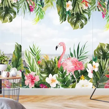 Kvet Flamingo Stenu, Nálepky obojstranné Skle Nálepky, Spálňa, Obývacia Izba, Kúpeľňa 3D Okne Nálepku Obchádza Tapety