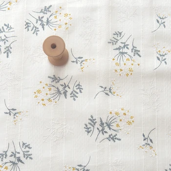 Kvet žakárové bavlnená Tkanina 3D tlač Handričku pre DIY Módne letné Šaty, takže materiál