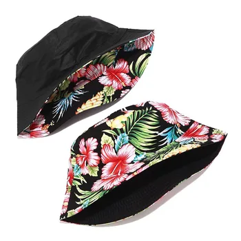 Kvetina Tlače Vedierko Hat Reverzibilné Rybár Klobúk Ženy Muži Vonkajšie Cestovanie Slnko Klobúk Panama Vedro Spp Čiapky Pre Dievča