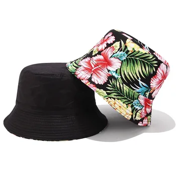 Kvetina Tlače Vedierko Hat Reverzibilné Rybár Klobúk Ženy Muži Vonkajšie Cestovanie Slnko Klobúk Panama Vedro Spp Čiapky Pre Dievča